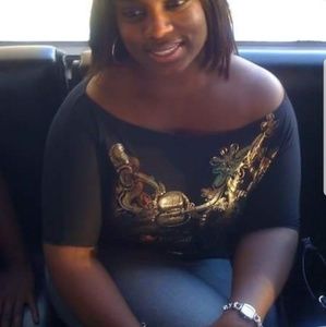 Black Blouse with gold and silver design